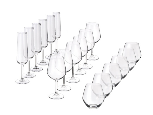 Подарочный набор бокалов для игристых и тихих вин Vivino, 18 шт. (прозрачный)