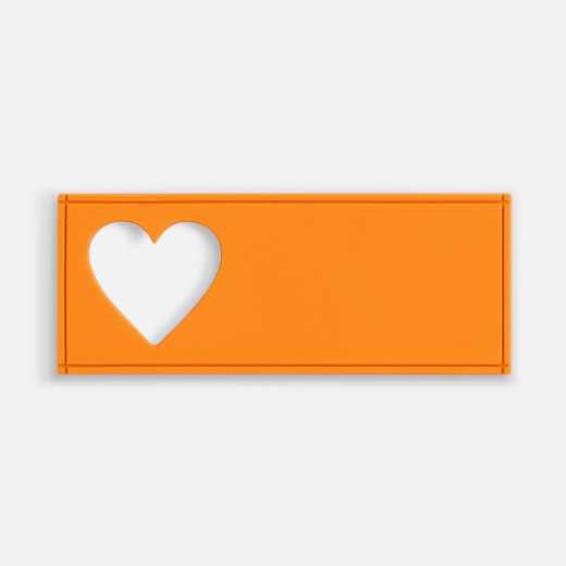 Лейбл из ПВХ с вырезом «Сердце», оранжевый неон